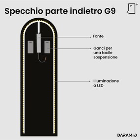 Specchio ad arco con luce LED G9