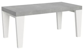 Tavolo allungabile 90x180/284 cm Spimbo Mix piano Cemento - gambe Bianco Frassino