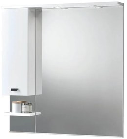 Specchio con illuminazione integrata bagno rettangolare Rimini L 100 x H 108 x P 18.5 cm bianco