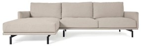 Kave Home - Divano Galene 3 posti con chaise longue sinistro beige 254 cm