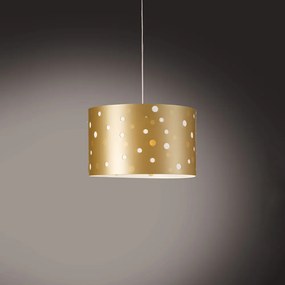 Sospensione Moderna A 1 Luce Pois Xxl In Polilux Bicolor Oro Made In Italy