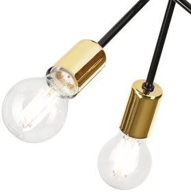 Lampadario a sospensione con supporto rigido PRIYA 3xE27/15W/230V nero