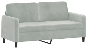 Set di divani 2 pz con cuscini grigio chiaro in velluto