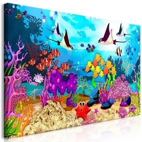 Quadro Underwater Fun (1 Part) Wide  Colore colorful, Dimensioni e Misure 70x35