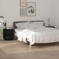 Comodini 2 pz Neri 40x35x50 cm in Legno Massello di Pino cod mxl 31107