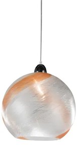 Lampadario a sospensione SFERA in vetro jeansato D30 cm ambra piccolo