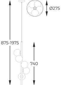 Zuma Line P0574-05E-F7AA - Lampadario a sospensione con filo ARCTURUS 5xG9/4W/230V oro
