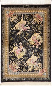 Ghom Tappeto 60x90 (Iran) Annodato A Mano