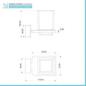 Set accessori a muro 6 pezzi in acciaio cromato e viti incluse Velvet