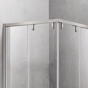 Kamalu - Box doccia 110x120 finitura acciaio spazzolato apertura doppio scorrevole vetro 8mm | KSA1000AS