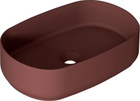 Lavabo da appoggio Kyoto ovale in ceramica L 55 x H 12 x P 36 cm rosso