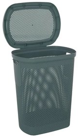 Cesto portabiancheria con coperchio in plastica blu avio 58 lt Kamala