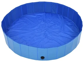 Piscina per cani pieghevole blu 160x30 cm in pvc