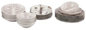 Servizio da tavola 24 pezzi marrone/bianco/porcellana
