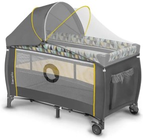 Lionelo - Culla da viaggio SVEN PLUS grigio/giallo