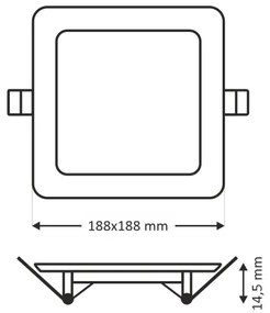 Lampada LED da incasso SQUARE LED/15W/230V 4200K 18,8x18,8 cm bianco