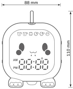 Lampada notturna per bambini a LED RGBW dimmerabile con sveglia FILIP LED/1,5W/5V 1500 mAh