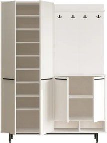 Mobile Ingresso Multiripiano Con Scarpiera E Appendiabiti Whisper Bianco