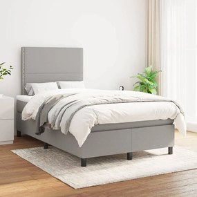 Giroletto A Molle Con Materasso Grigio Chiaro 120x200cm Tessuto /