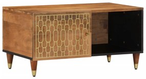 Tavolino Da Salotto 80x50x40 Cm Legno Massello Di Mango /