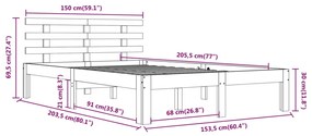 Giroletto Bianco in Legno Massello 150x200 cm King Size