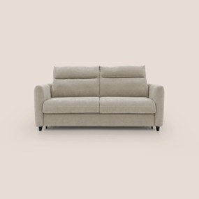 Peonia divano letto scandinavo con materasso H18 cm e morbido e alto schienale in tessuto Bouclé impermeabile T07