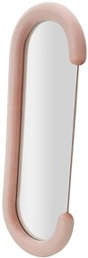 Specchio da parete Chantal in velluto rosa cm 60x7x160