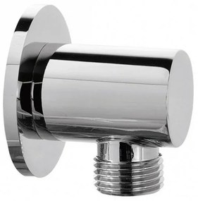 Presa acqua a muro tonda in ottone cromato