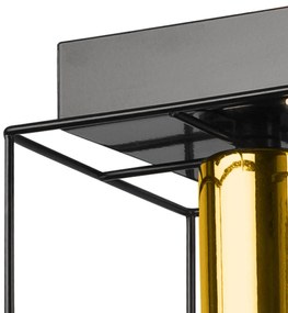 Euluna Mika plafoniera nero/oro 1 luce