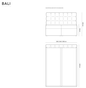 Letto boxspring marrone chiaro con contenitore 180x200 cm Bali - Cosmopolitan Design