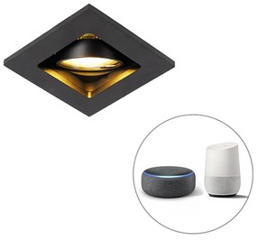Faretto da incasso intelligente nero con WiFi GU10 orientabile - Qure