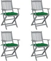 Sedie da Giardino Pieghevoli 4pz con Cuscini in Massello Acacia cod mxl 8155