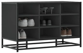 Scarpiera Nera 84x40x53,5 Cm İn Truciolato E Metallo /
