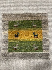 Gabbeh Tappeto persiano 40x40 Verde (Iran) Annodato A Mano