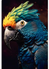 Quadro su tela – Pappagallo blu-oro