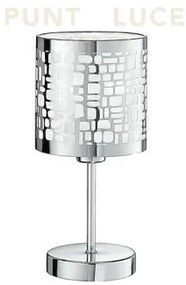 Lume maya cromo 1 luce attacco e14 13x13x19cm in acciaio con decori