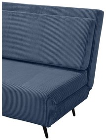Divano letto in velluto a coste blu 140 cm Mallory - Støraa