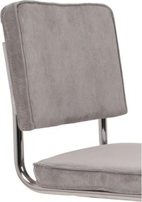 Sedie da pranzo in set grigie in imbottito a dondolo 2 pz Ridge Kink Rib – Zuiver