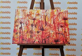 Quadro su tela – Dente di leone in tonalità arancioni