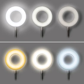 Solight WO66-B- Lampada da tavolo LED dimmerabile con clip LED/8W/230V 3000/4000/5000K nera