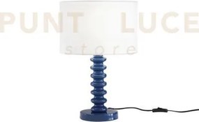 Lume sultan blu in metallo e paralume in velluto 1 luce attacco e27...