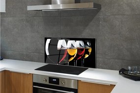 Pannello da cucina Fondo nero dei bicchieri di vino 100x50 cm