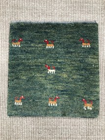 Gabbeh Tappeto persiano 40x40 Verde (Iran) Annodato A Mano