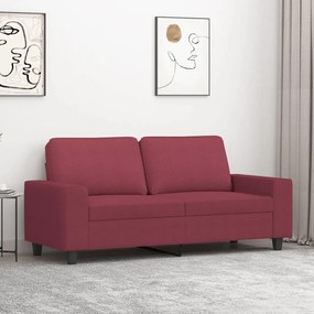 Divano A 2 Posti Rosso Vino 140 Cm İn Tessuto /
