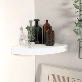 Scaffale Angolare A Parete Bianco 25x25x3,8 Cm İn Mdf /