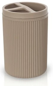 Portaspazzolini da appoggio tortora in plastica Ring