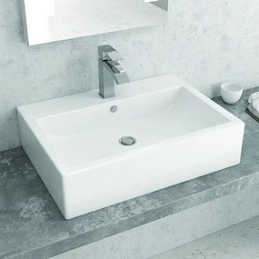 Kamalu - lavabo da appoggio 61cm rettangolare modello litos-260
