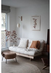 Divano greige allungabile con rivestimento in lino 140 cm Roots Carob – Karup Design