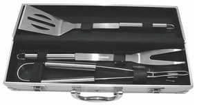Fieldmann - Utensili per grigliare con valigetta 3 pezzi in acciaio inox