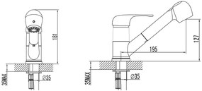 New Line Kt6 Miscelatore Cucina Con Bocca Rotante E Cartuccia In Ceramica Cromo